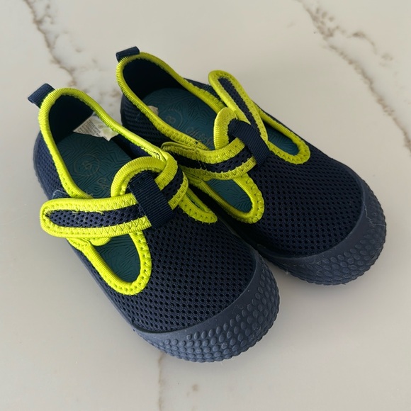 Cat & Jack Other - Cat and Jack water shoes navy and neon yellow size 8